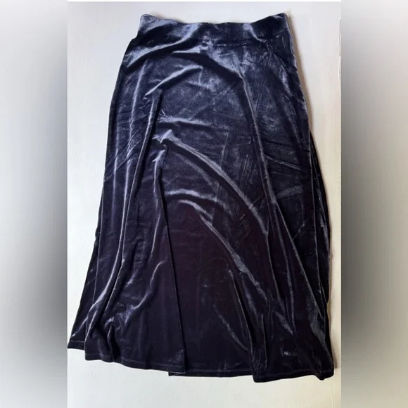 NWT TALBOTS Velvet Maxi Slip Skirt Sz Petite Dark Blue HOLIDAY PARTY